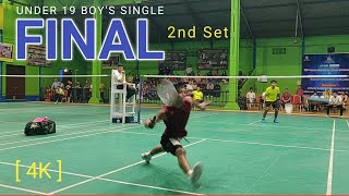 UNDER 19 BOY'S SINGLE / Final / 2nd set - Tonmoy Bikash Borua vs Yohenba Singh