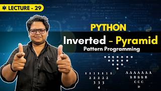 Inverted Pyramid Pattern Programming in Python – Full Tutorial | Zero to Placement