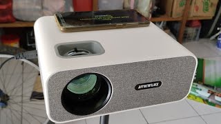 unboxing Proyektor AVIEWLUX c12  mirroring Handphone display  multi purpose  proyektor