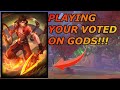 PLAYING YOUR VOTED ON GODS! NE ZHA IS KINDA OP - Masters Ranked 1v1 Duel - SMITE