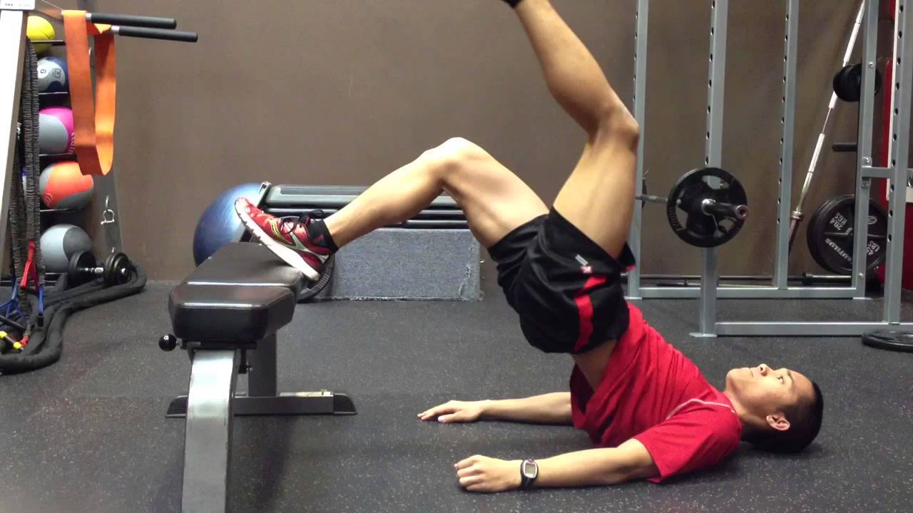 Single Leg Foot Elevated Glute Bridge Youtube