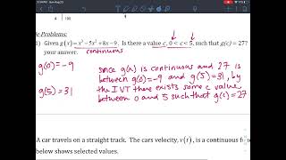 AP Calc Intermediate Value Theorem IVT Notes Video