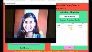 Employee Attendance Monitoring from Face Recognition Using Camera Python Project Source Code