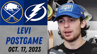 Devon Levi Postgame Interview vs Tampa Bay Lightning (10/17/2023)