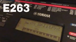 How to set split voice on Yamaha PSR-E263 digital keyboard.