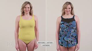 DreamShaper by Miracle Suit Daisy Mesh High Neck Tankini on QVC