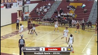 Boys Basketball Roseville at Irondale 2/21/24