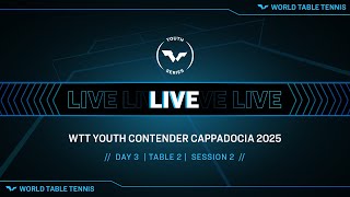 LIVE! | T2 | Day 3 | WTT Youth Contender Cappadocia 2025 | Session 2