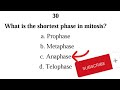 understand mitosis with these 30 mcqs and answers