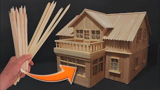 How to Make Miniature House from Bamboo Skewers - Plans Included!