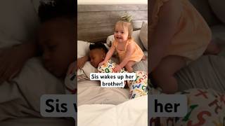 She loves her brother SO MUCH🤣 #siblinglove #funny #babysister #viralvideos