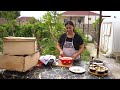 how to cooking uzbek manti in a wooden box for a steam