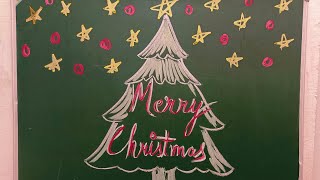 Christmas Blackboard Decoration | Christmas Board Decoration | Christmas School decoration