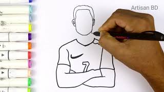 Drawing of Sketches Cristiano Ronaldo | Ronaldo easy Marker Step by Step Drawing