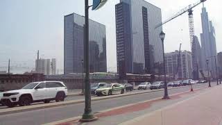 TWO SEPTA REGIONAL RAIL TRAINS NEAR 30TH STREET STATION IN PHILADELPHIA