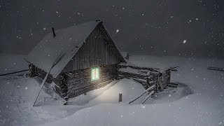 Heavy Blizzard at an Old Log Cabin┇Howling Wind & Blowing Snow┇Sounds for Sleep, Study & Relaxation