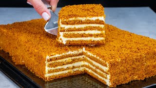 Medovik - a cake made of honey and caramel with sour cream