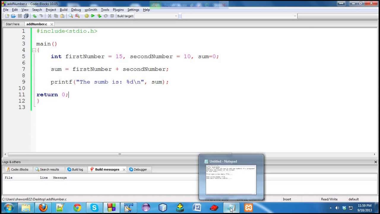 Add Two Numbers In C Program Youtube Add Two Numbers In C Program Youtube