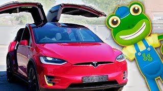 Electric Cars For Kids | Tesla Model X | Gecko's Real Vehicles