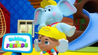 Bubbles and Friends Learn about Patience as they Clean Up | Educational Videos for Kids