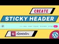 Sticky Header Elementor | How to Create Sticky Header Free in WordPress | #Fixed Header