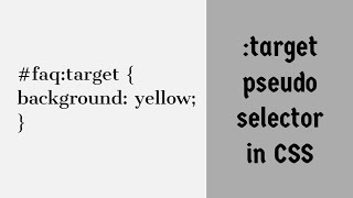 :target - CSS Pseudo Selector Explained !