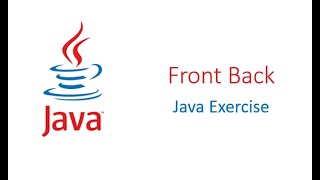 Front Back || Java Exercise || CodingBat.com