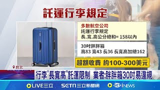 出國不推薦胖胖箱  恐塞不進儲物櫃還恐遭罰錢｜三立新聞網 SETN.com