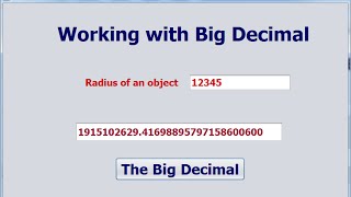 Java NetBeans Tutorial of BigDecimal