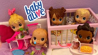 NEW Baby alive crib life dolls Morning routine ☀️ playtime and feeding and changing