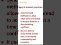 Synchronized methods (73) #corejava