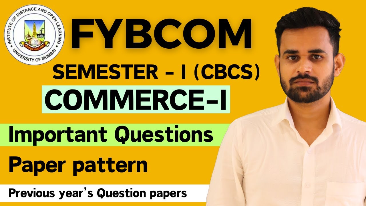 Fybcom Commerce Semester 1 Important Questions 2024 - YouTube