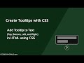 How to Create Tooltip with CSS