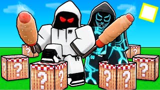 THE BEST FOOD LUCKY BLOCK DUO.. (Roblox Bedwars)