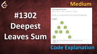 Deepest Leaves Sum | Live Coding with Explanation | Leetcode - 1302