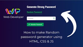 How to make Random password generator using HTML, CSS & JS | Javascript project | web developer
