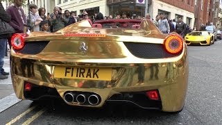 Chrome Gold Ferrari 458 Spider in London!!