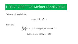 Pipeline Integrity Fatigue Crack Length Limits