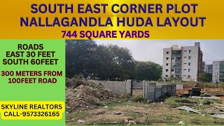 SOUTH EAST CORNER PLOT NALLAGANDLA HUDA NEAR TO 100FEET ROAD  RATNADEEP SUPERMARKET HYDERABAD