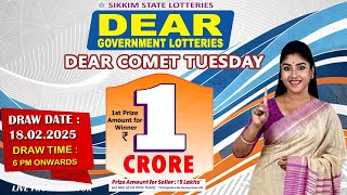 DEAR LOTTERY LIVE DEAR 6 PM 18.02.2025 SIKKIM LOTTERY LIVE DEAR LOTTERY LIVE LOTTERY SAMBAD LIVE