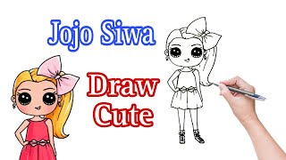 How To Draw A PRETTY JOJO SIWA GIRL Clipart,To Draw step by step, DL cute things
