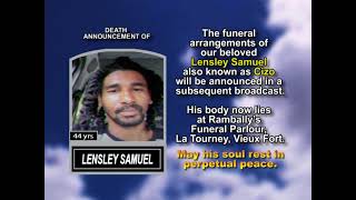 Lensley Samuel ~ Short Obituary