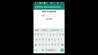 Android WebView addJavascriptInterface Example