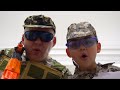 dima and daddy pretend play soldier nerf battle