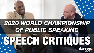 2020 World Championship of Public Speaking -Critiques