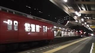 【高速通過多し!】夜の名鉄名古屋本線 大里駅　列車走行映像集(1132F有)