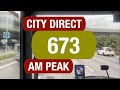 Go-Ahead City Direct 673 (Morning Peak) | Bus Service Route Visual