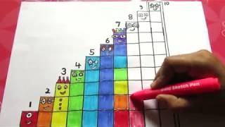 NUMBERBLOCKS 1 TO 10 LEARN TO DRAW | NUMBERBLOCKS COLOURING PAGES