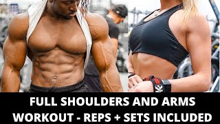 FULL SHOULDERS AND ARMS WORKOUT FOR MEN & WOMEN- FOLLOW ALONG GYM WORKOUT
