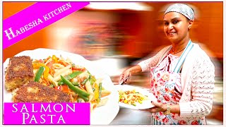 Habesha Kitchen - How To Make Simple Salmon Pasta 🐟🍝